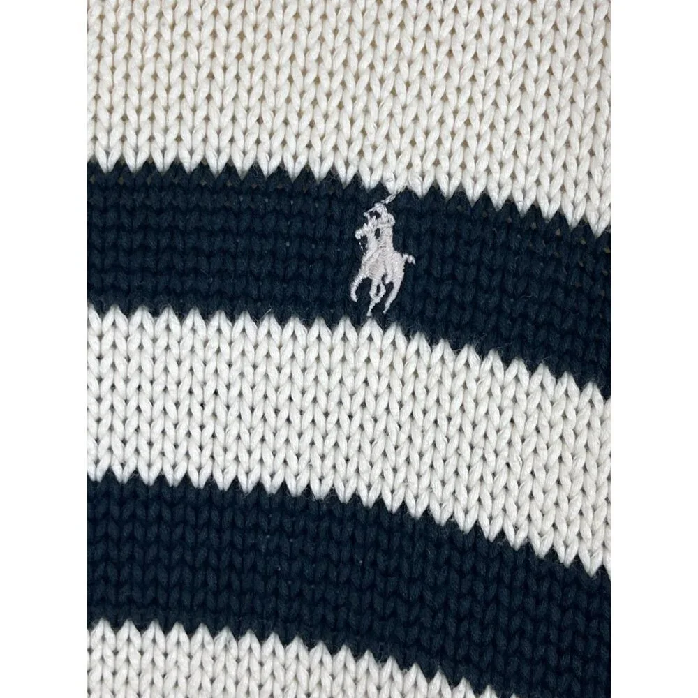 Ralph Lauren Knit Sweater 2XL Cream Academia Old Money Varsity Retro Classic 80s
